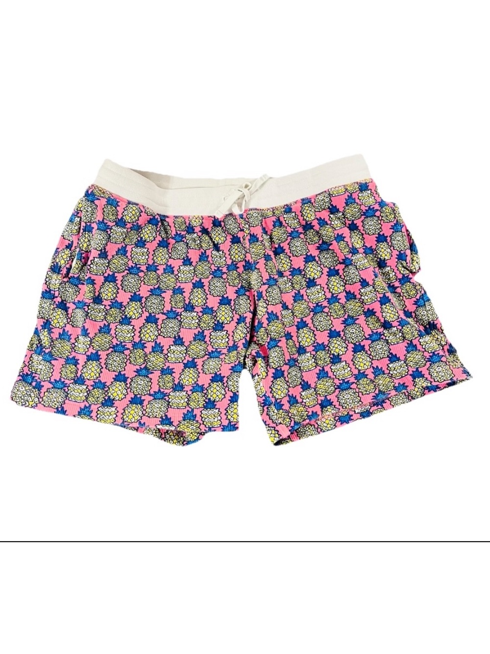 chubbies Pink Pineapple-Print Knit Drawstring Shorts 7” inseam